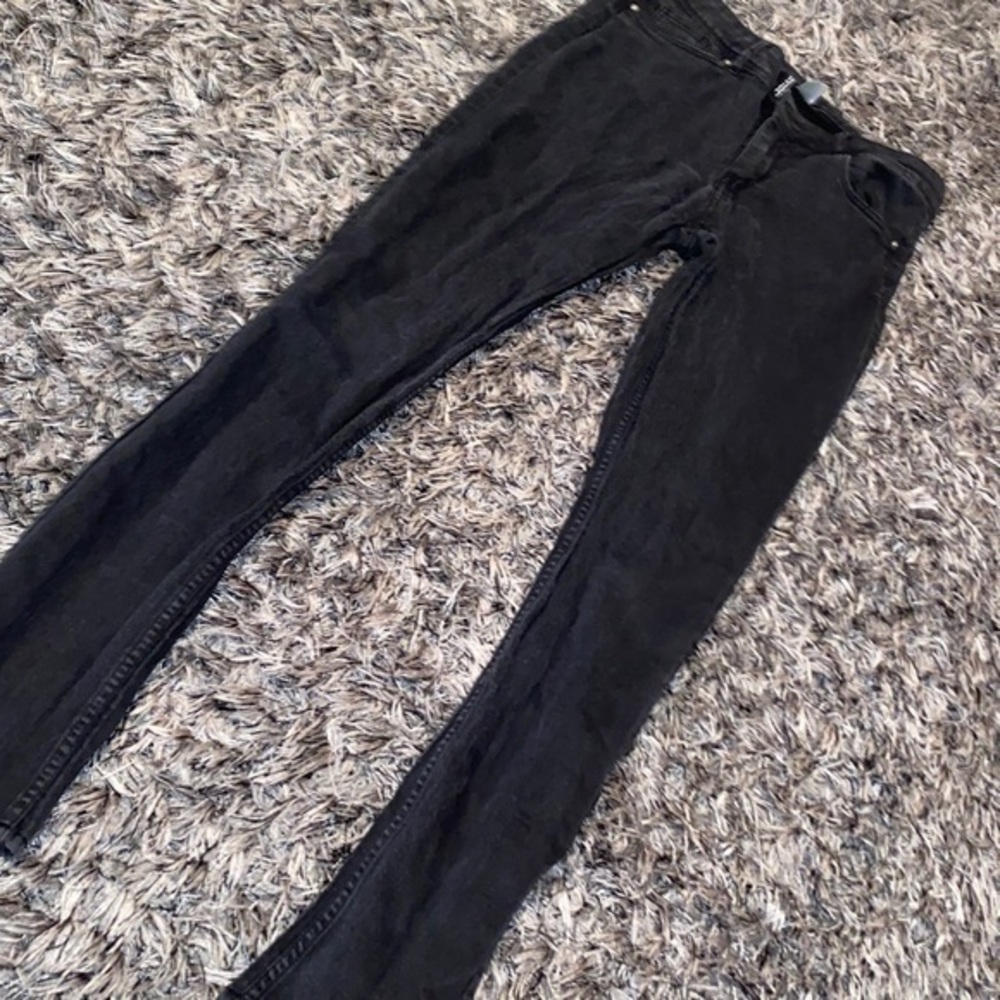 H&M stretchy jeans black faded/stretched size 10.